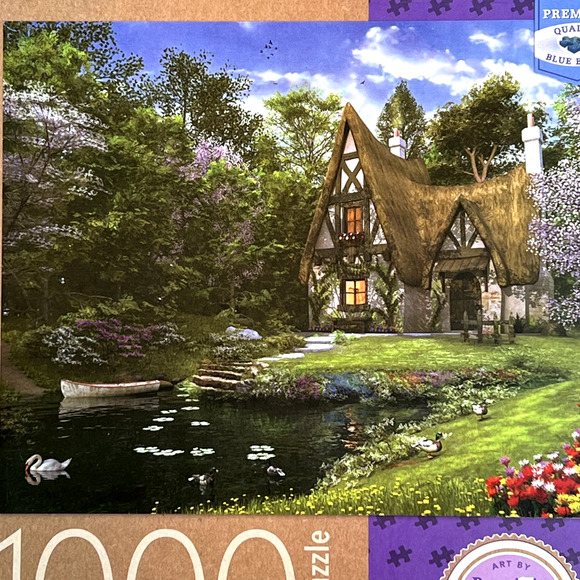 Spring Lake Cottage Dominic Davison 1000 pc Jigsaw Puzzle 20" X 27" NEW SEALED - Picture 8 of 8